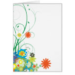 flower bunches of swirls vector greeting card