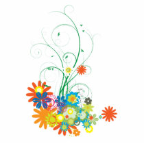 flower bunches of swirls vector acrylic cut out
