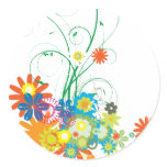 flower bunches of swirls vector sticker