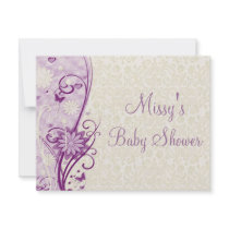 Flower & Butterfly Baby Shower Invitation