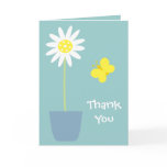 Flower & butterfly Thank You card