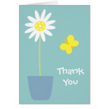 Flower & butterfly Thank You card