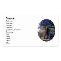 Flower Cat oval Business Cards