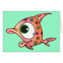 Flower Child Fish Greeting Cards