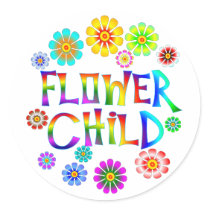 FLOWER CHILD ROUND STICKERS