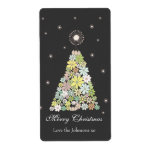 Flower Christmas Tree Gift Present Tag Label