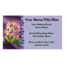 Flower Decorated Egg Business Card Template