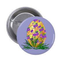 Flower Decorated Egg Button