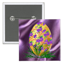 Flower Decorated Egg Button