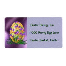 Flower Decorated Egg Custom Shipping Labels