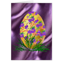 Flower Decorated Egg Greeting Cards