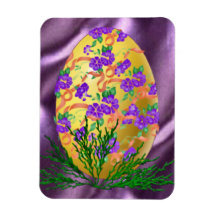Flower Decorated Egg Magnet