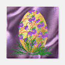 Flower Decorated Egg Magnets