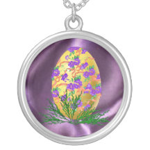 Flower Decorated Egg Pendant