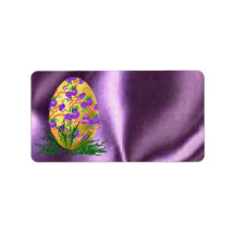 Flower Decorated Egg Personalized Address Labels