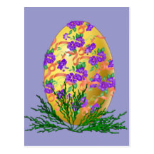 Flower Decorated Egg Post Cards