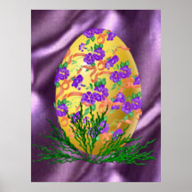 Flower Decorated Egg Posters