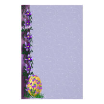 Flower Decorated Egg Stationery Paper