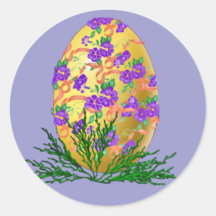 Flower Decorated Egg Stickers