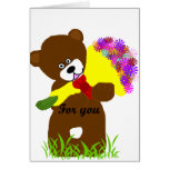 Flower delivery bear blank card