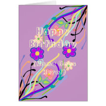 Flower Design Birthday Card