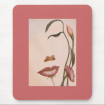 Flower Design Profile Face Mousepad mousepads