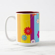 Flower Design Two Tone Mug
