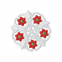 Flower Doile Embroidered Women's T-Shirt