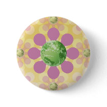 Flower Earth - Retro Earth Day Pins