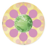 Flower Earth - Retro Earth Day Stickers
