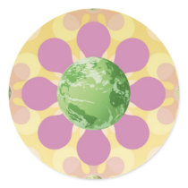Flower Earth - Retro Earth Day Stickers