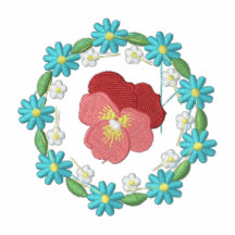 Flower Embroidered Women's T-Shirt