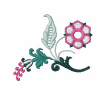 Flower Embroidered Women's T-Shirt