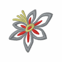 Flower Embroidered Women's T-Shirt