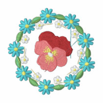 Flower Embroidered Women's T-Shirt