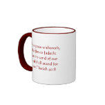 Flower Fades Scripture mug - Red flower and trim