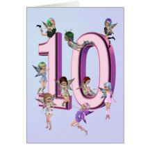 Flower fairies 10th birthday card
