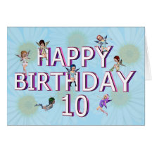 Flower fairies 10th Birthday Party invitation Greeting Card
