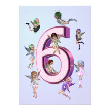 Flower fairies 6th Birthday Party invitation