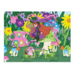 Flower Fairy and Angel Bear Tea Party Postcard