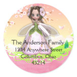 Flower Fairy Design 2 Return Address Labels Round Sticker