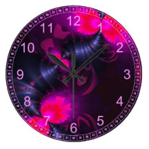 Flower Fairy – Rose and Magenta Ribbons Clock