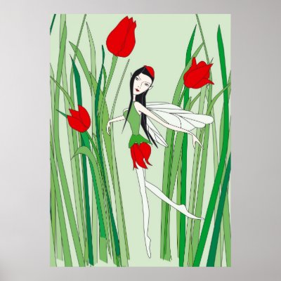 flower fairy tulip print by MichelineKanzy