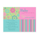 Flower Fizz Pink & Blue • Baby Shower Invitation