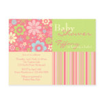 Flower Fizz Pink & Green • Baby Shower Invitation