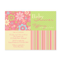 Flower Fizz Pink & Green • Baby Shower Invitation