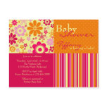 Flower Fizz Pink & Orange • Baby Shower Invitation