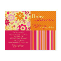 Flower Fizz Pink & Orange • Baby Shower Invitation