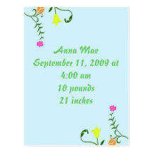 Flower for Baby Announcement Postcard