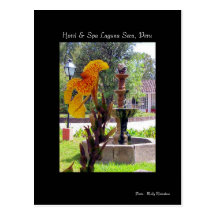 flower & fountain, Hotel & Spa Laguna Seca, Peru Postcards